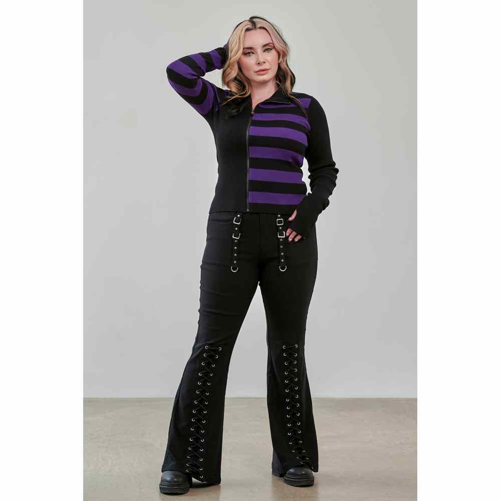 Banned - Midnight Ritual Cardigan - Black/Purple